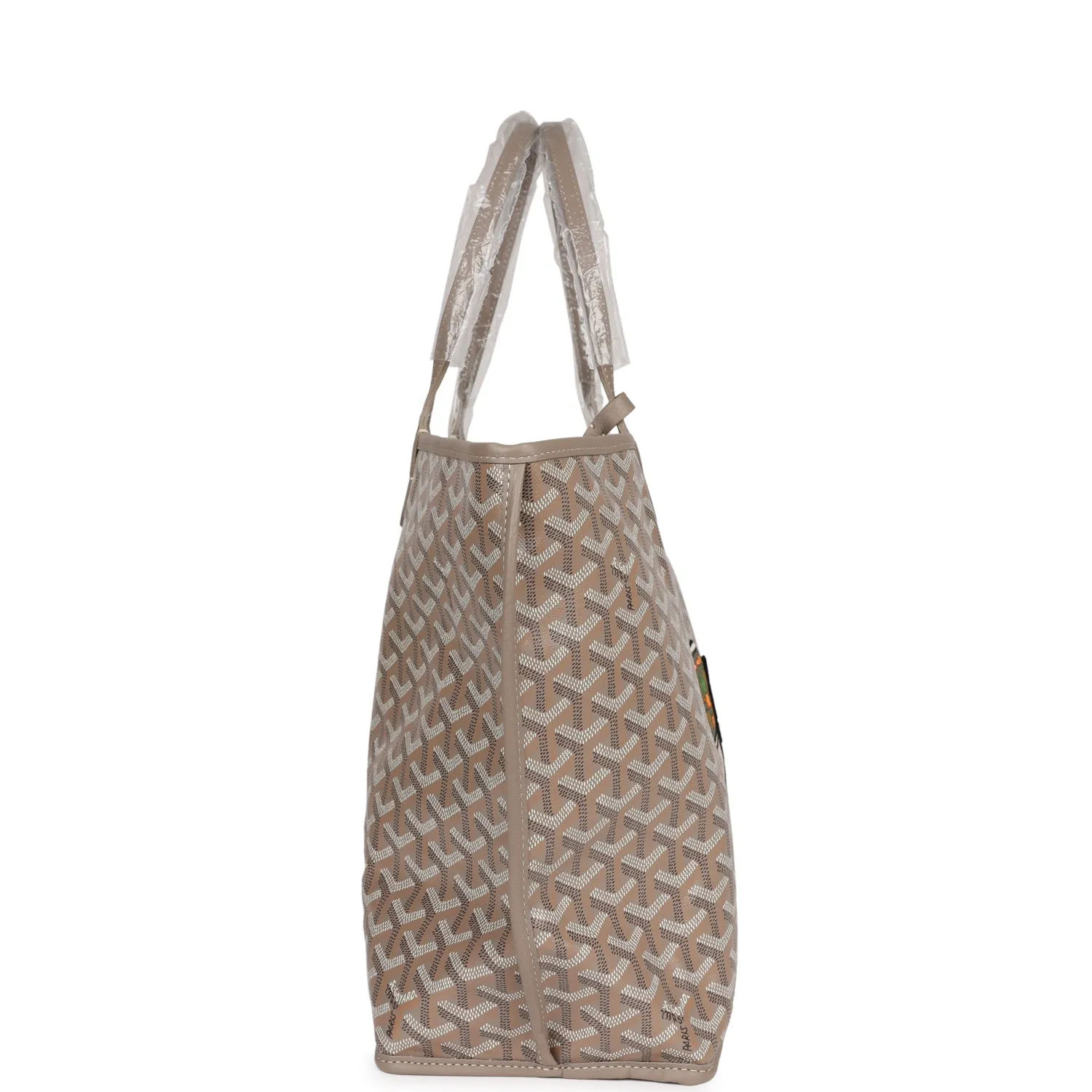 Goyard Goyardine Greige Anjou PM Embroidered Bunny Khaki Bag Palladium Hardware