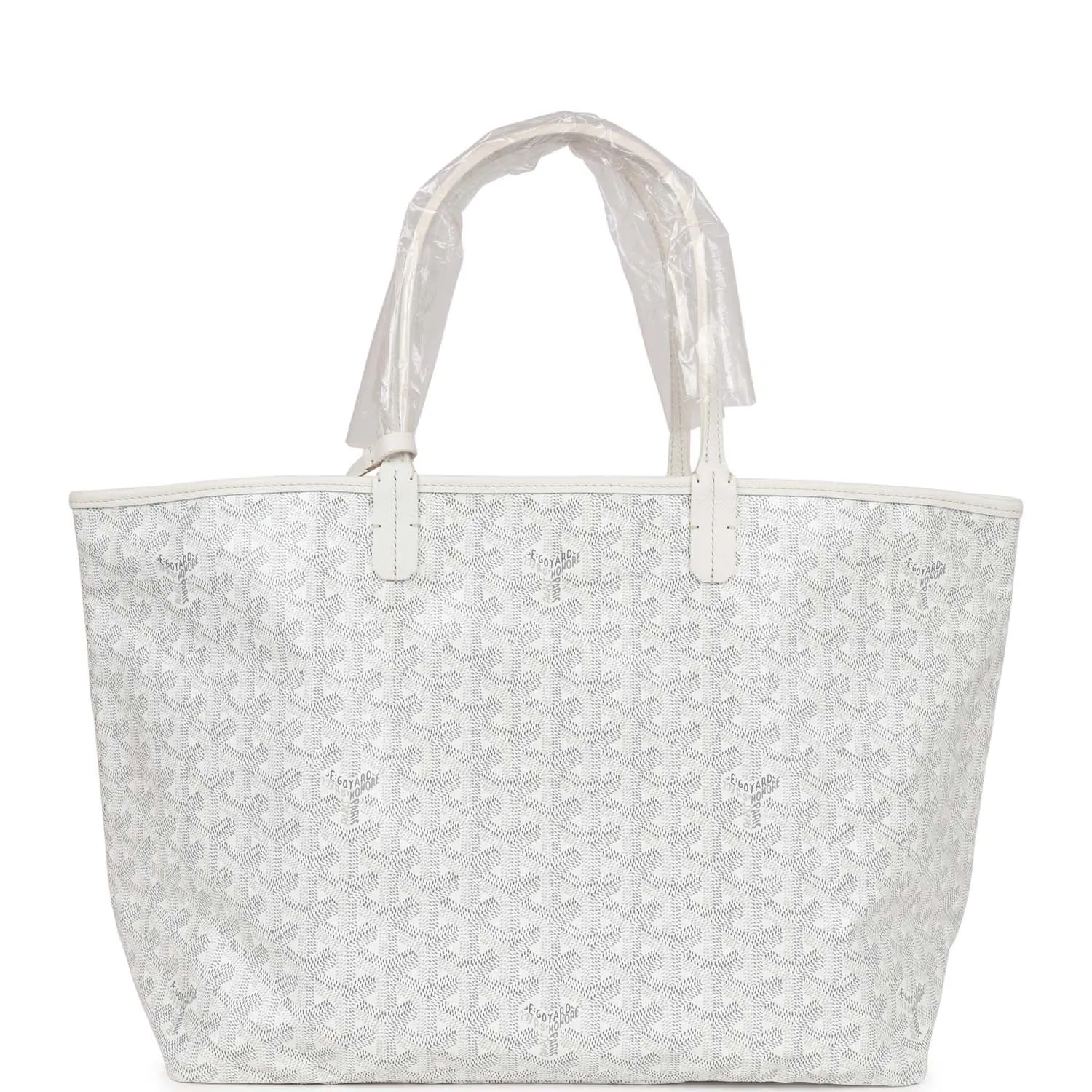 Goyard Goyardine White St. Louis PM Tote Bag Palladium Hardware