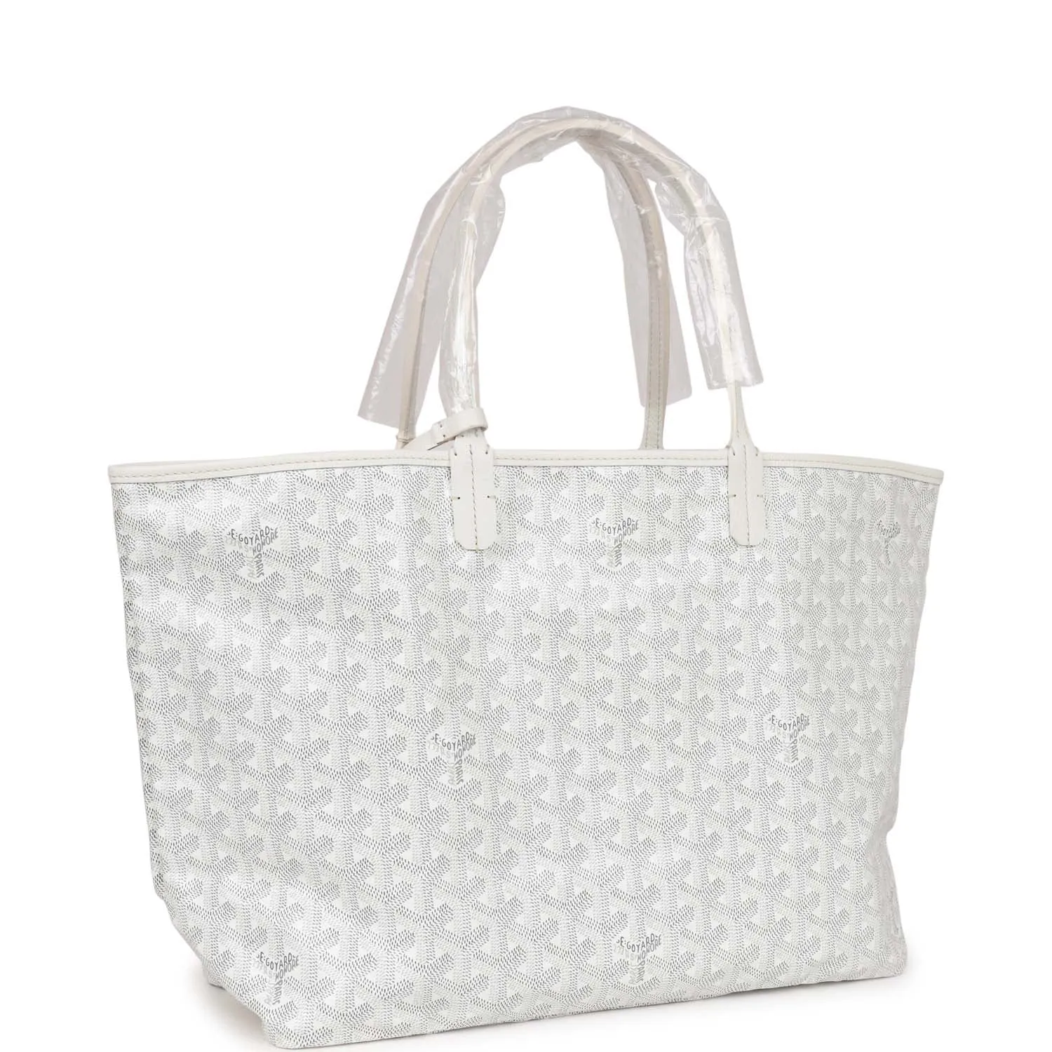 Goyard Goyardine White St. Louis PM Tote Bag Palladium Hardware