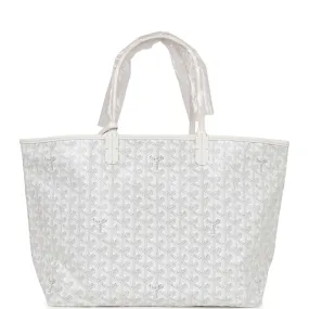 Goyard Goyardine White St. Louis PM Tote Bag Palladium Hardware