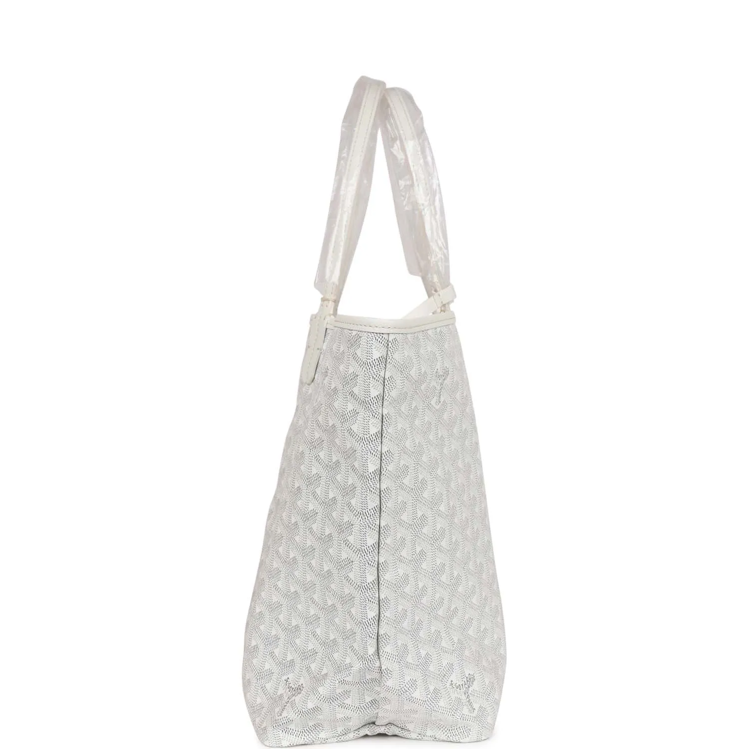 Goyard Goyardine White St. Louis PM Tote Bag Palladium Hardware