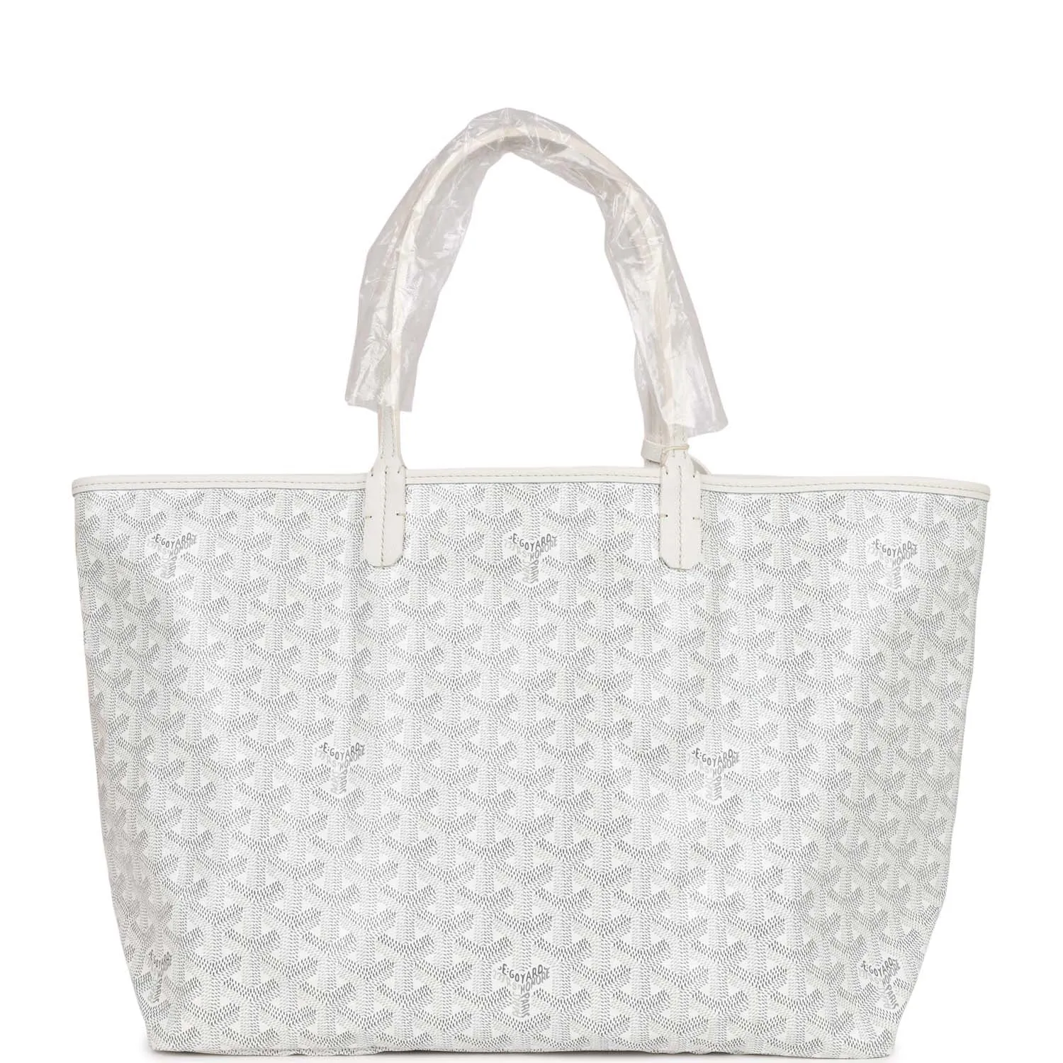 Goyard Goyardine White St. Louis PM Tote Bag Palladium Hardware