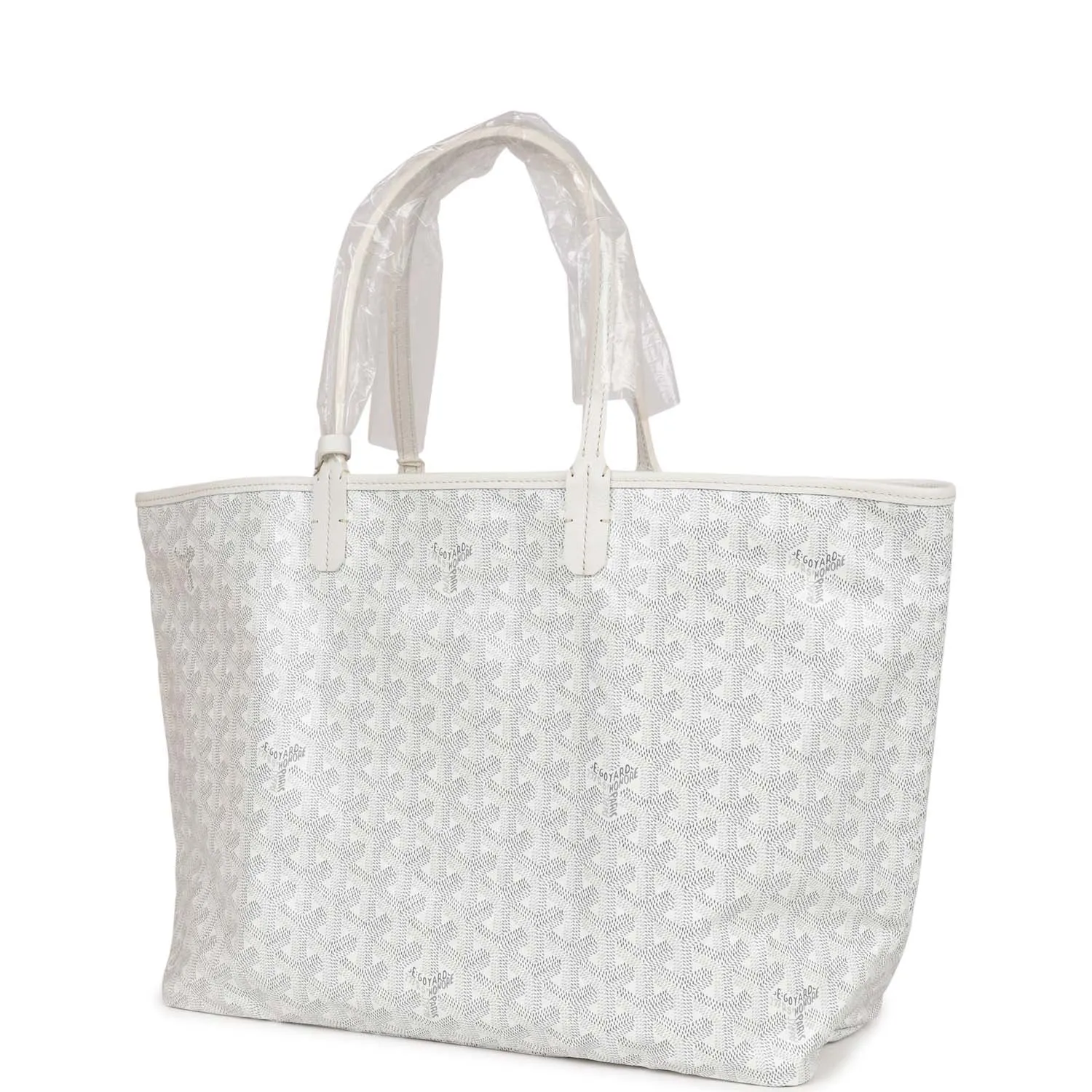 Goyard Goyardine White St. Louis PM Tote Bag Palladium Hardware