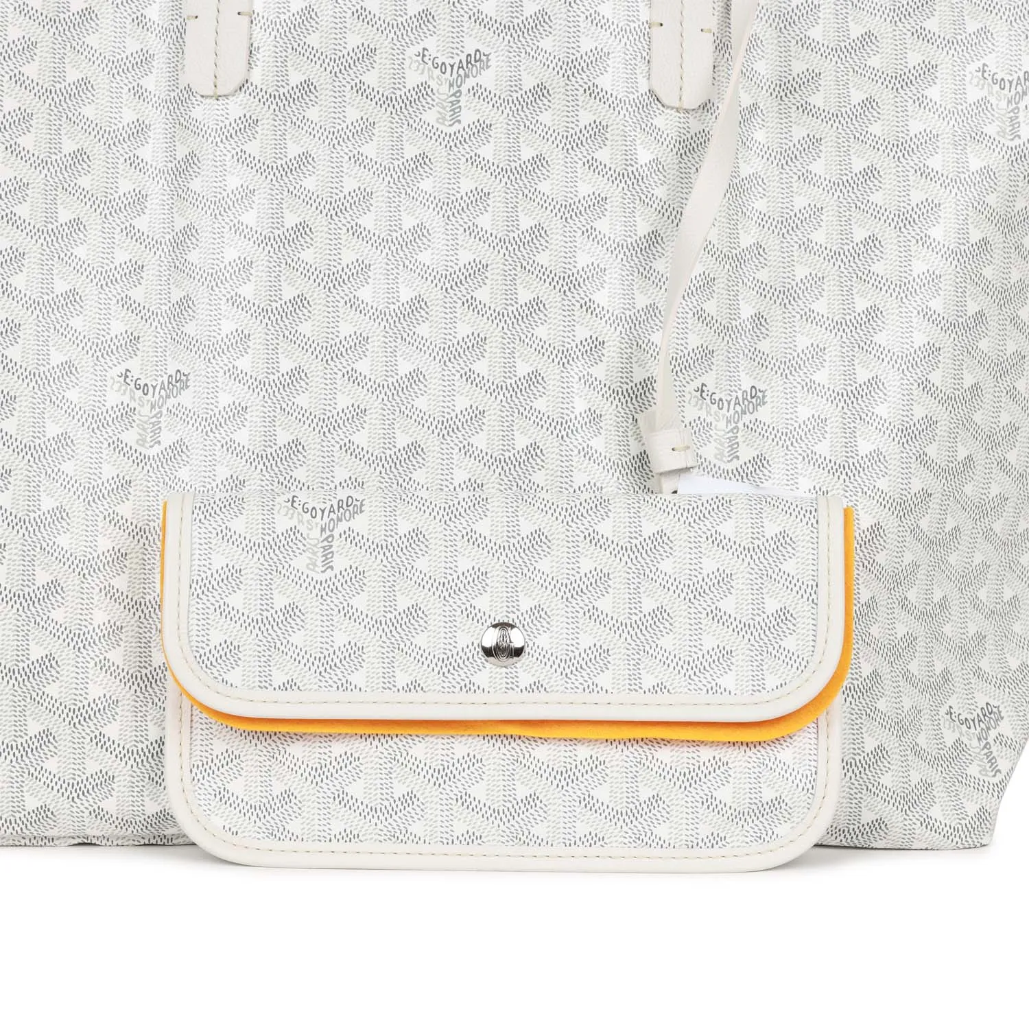 Goyard Goyardine White St. Louis PM Tote Bag Palladium Hardware