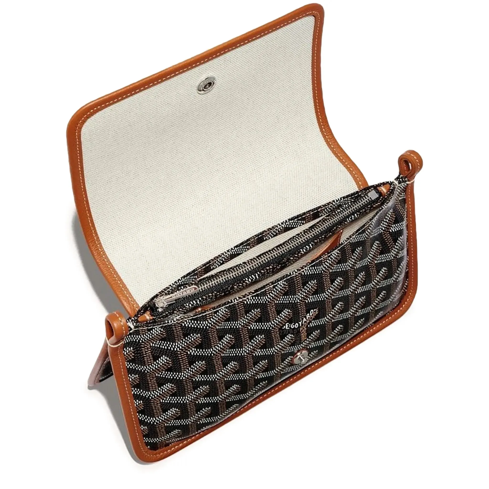 Goyard Plumet Pocket Black Tan Wallet