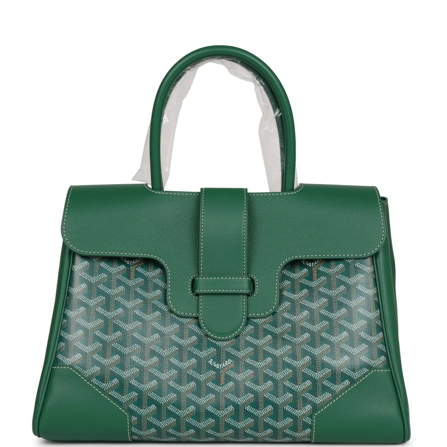 Goyard Saigon Tote Green Goyardine Canvas Palladium Hardware