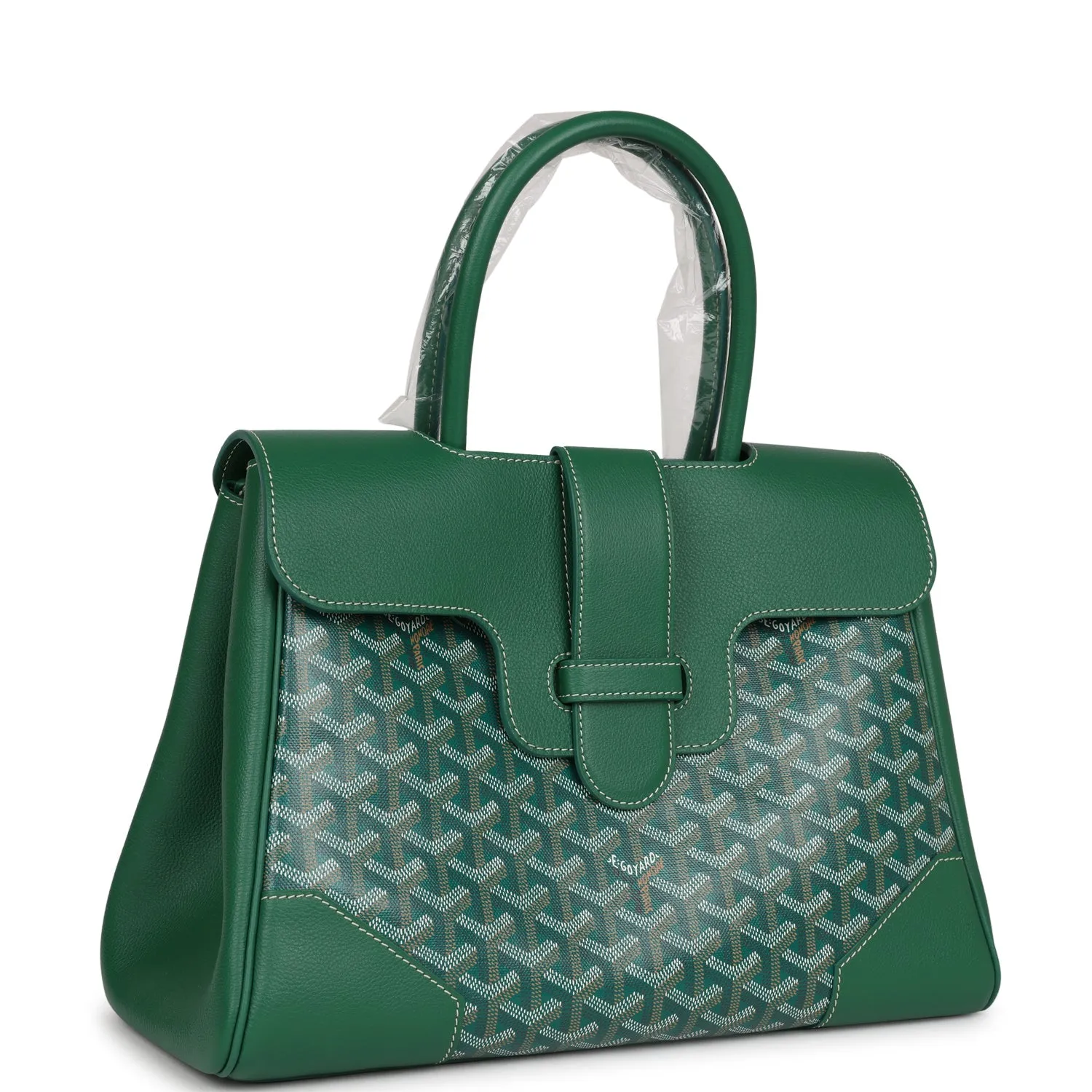 Goyard Saigon Tote Green Goyardine Canvas Palladium Hardware