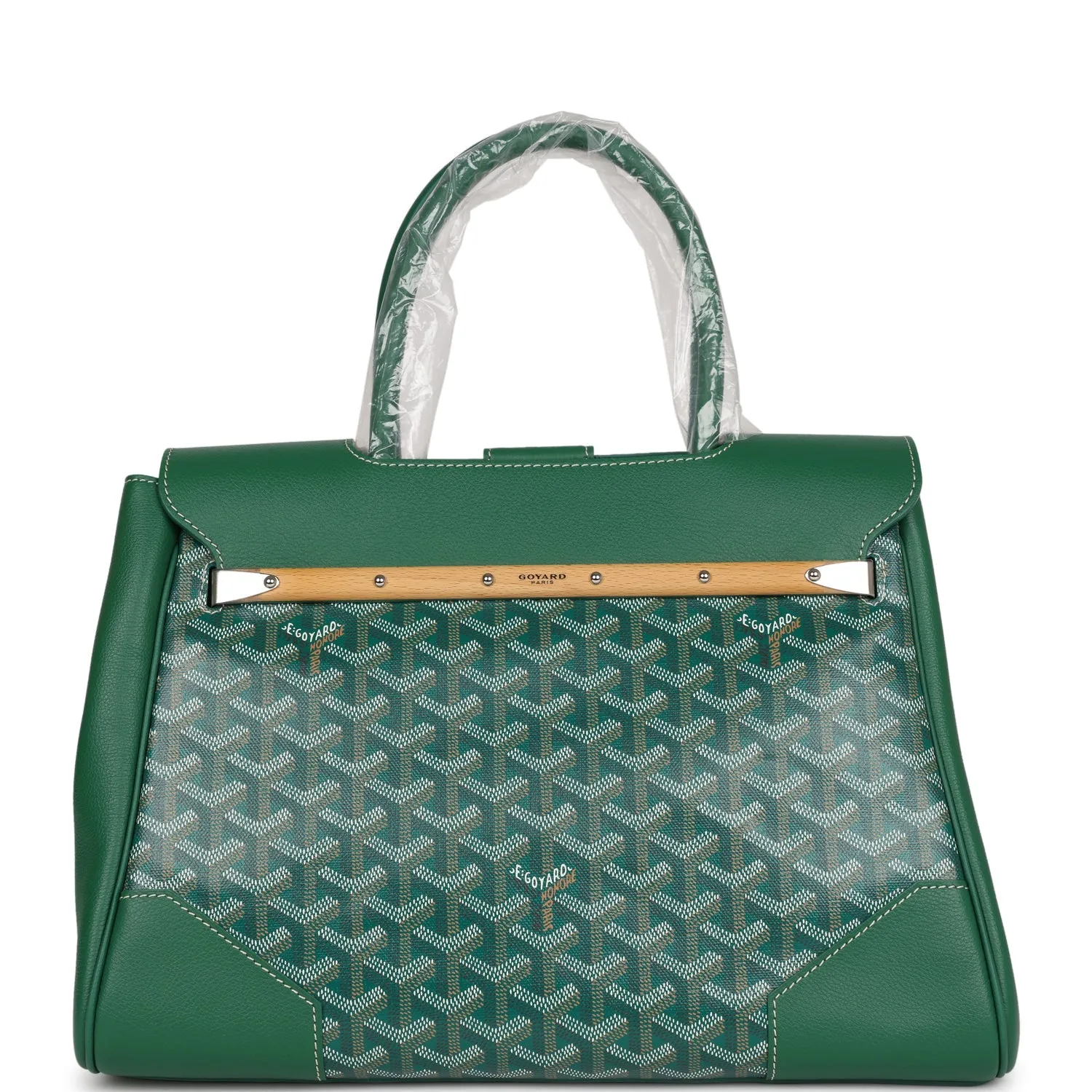 Goyard Saigon Tote Green Goyardine Canvas Palladium Hardware