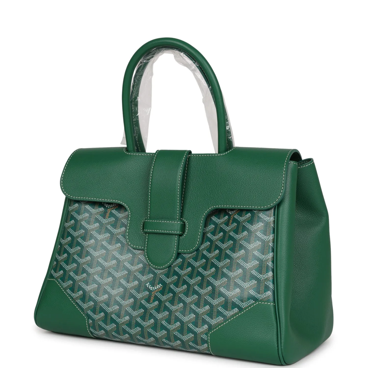 Goyard Saigon Tote Green Goyardine Canvas Palladium Hardware