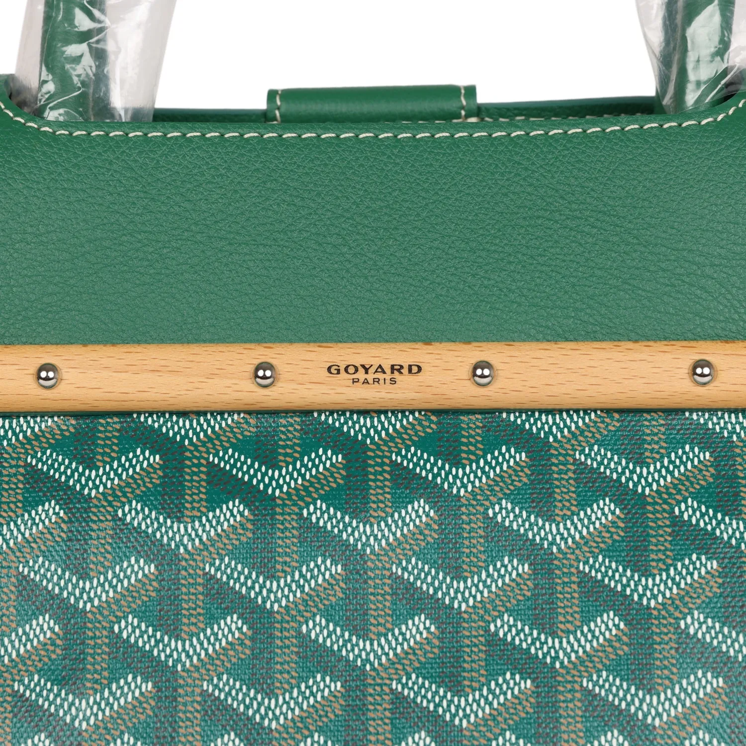 Goyard Saigon Tote Green Goyardine Canvas Palladium Hardware