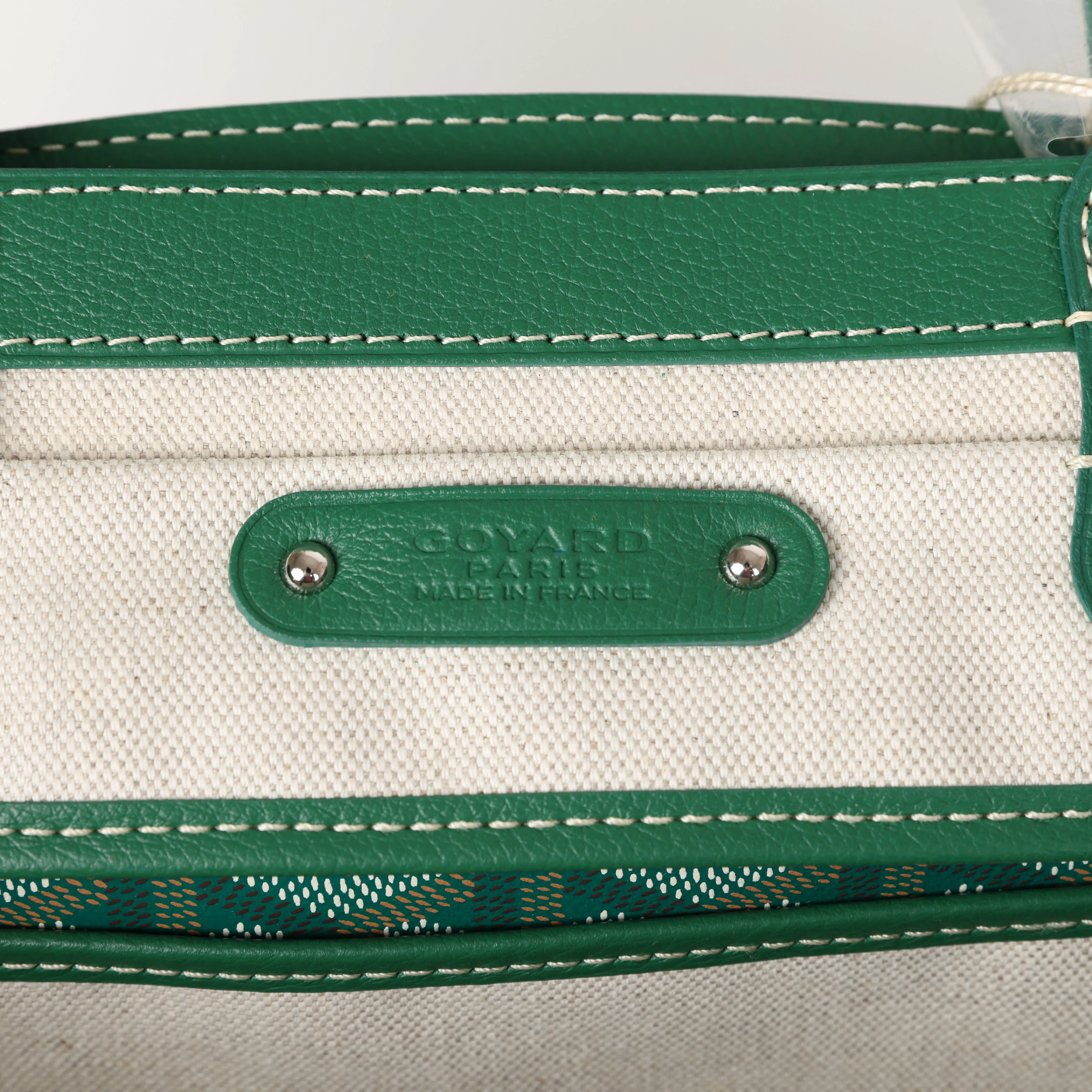 Goyard Saigon Tote Green Goyardine Canvas Palladium Hardware