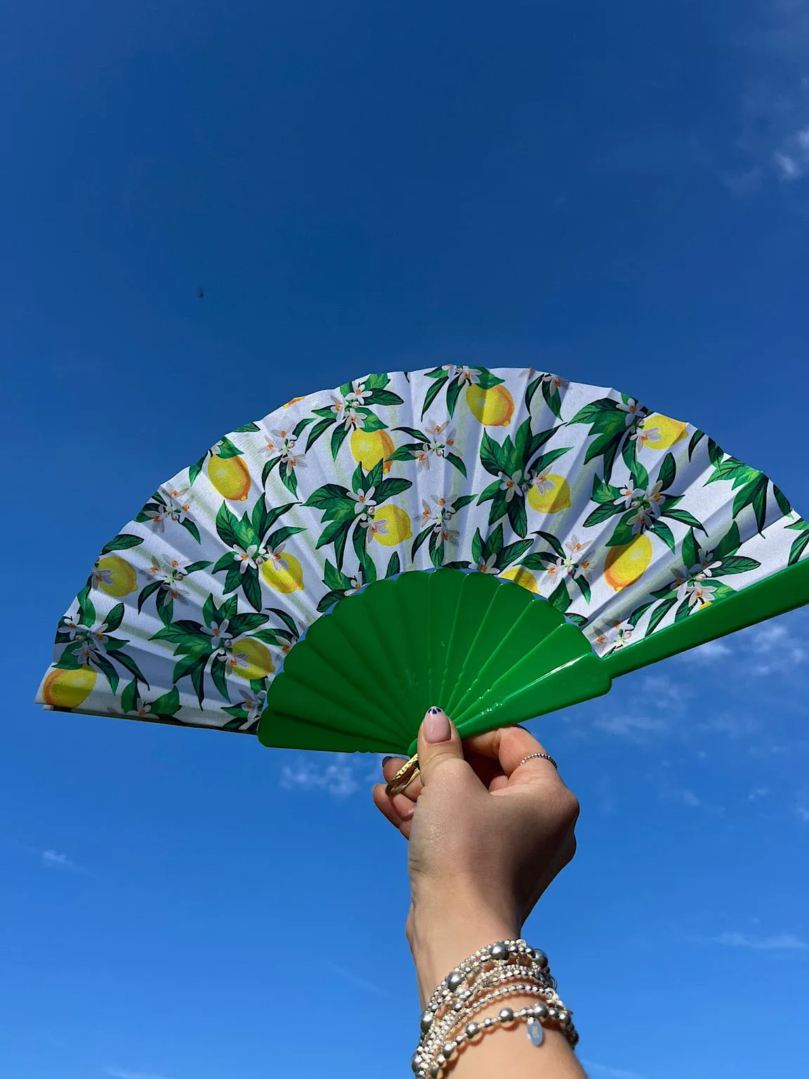 Green Lemon Pattern Fan