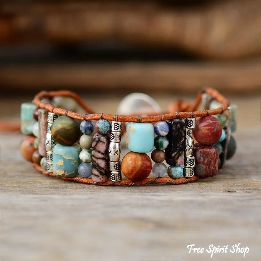 Handmade Mix Natural Stone Wrap Bracelet