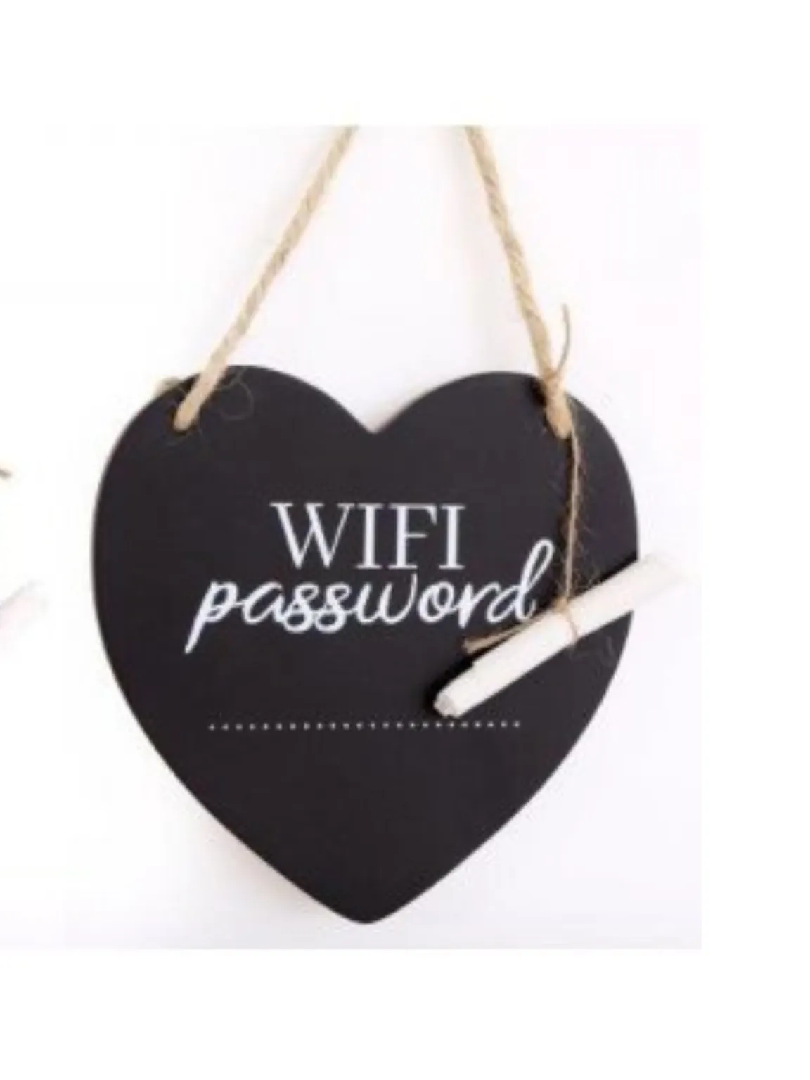 Hanging Heart Wifi Chalkboard