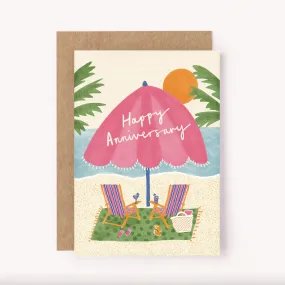 Happy Anniversary Beach Card