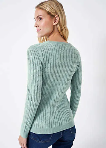 Heritage Crew Neck Cable Jumper by Crew Clothing Company | Look Again