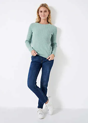 Heritage Crew Neck Cable Jumper by Crew Clothing Company | Look Again