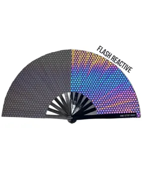 Hex A Rex Reflective Hand Fan