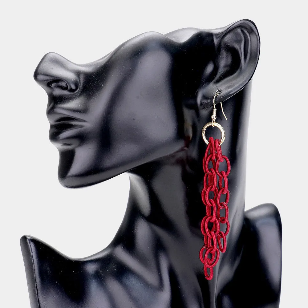 iLLASPARKZ Fabric Link Fringe Earrings