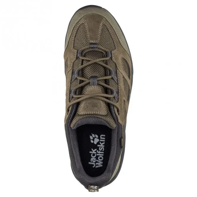 Jack Wolfskin  Mens Vojo 3 Texapore Low M Khaki/Phantom Waterproof Walking Shoes 4042441_4287