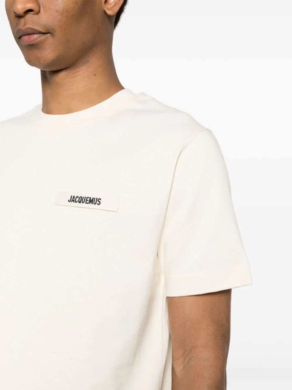 Jacquemus le t-shirt beige à patch logo Gros Grain