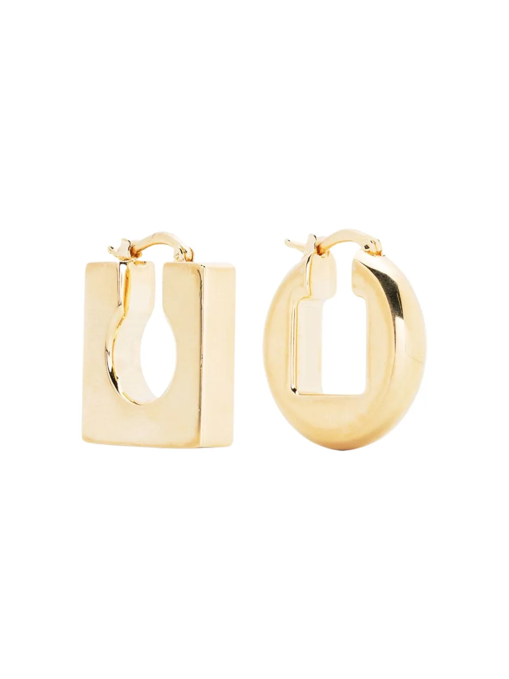 Jacquemus Les Boucles Rond Carre Light Gold Earrings