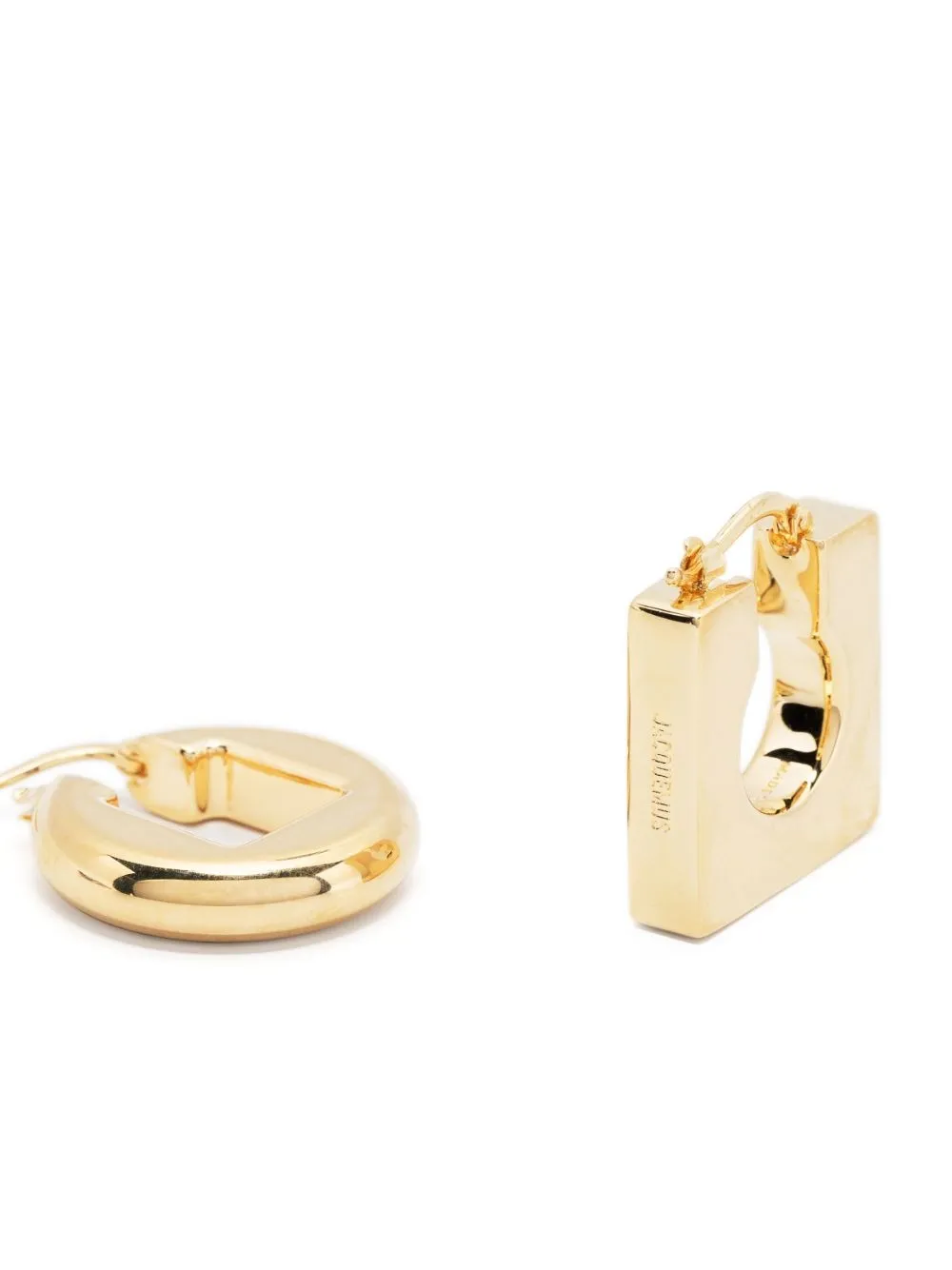 Jacquemus Les Boucles Rond Carre Light Gold Earrings