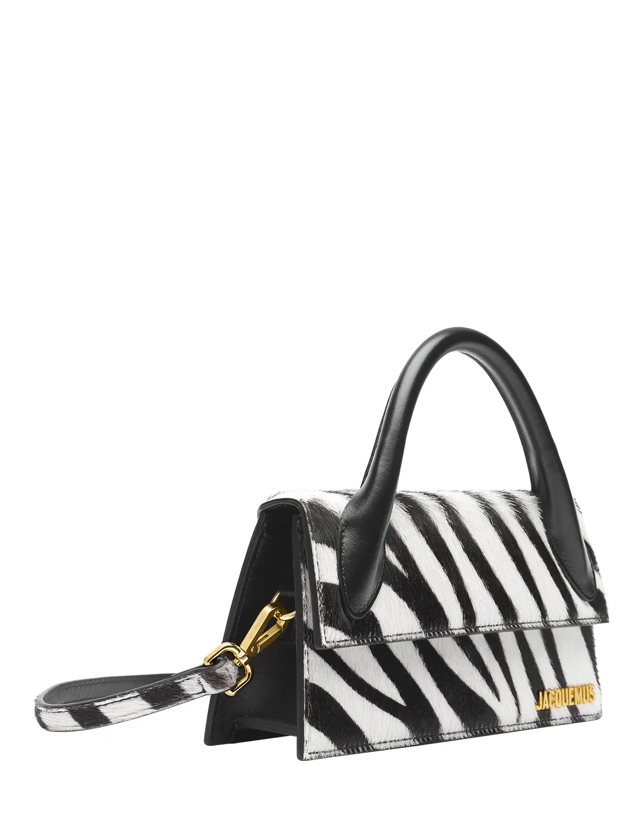 JACQUEMUS The Chiquito Long Bag In Black And White Zembra