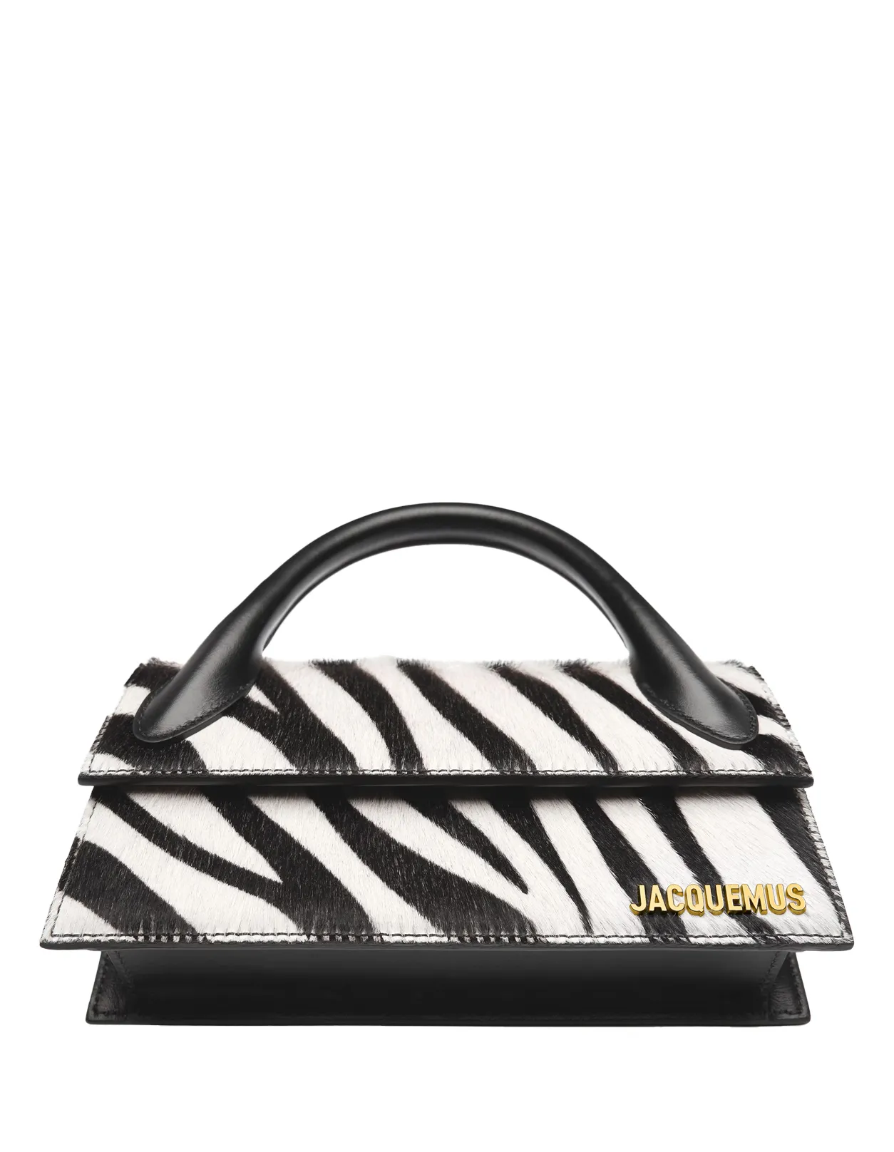 JACQUEMUS The Chiquito Long Bag In Black And White Zembra