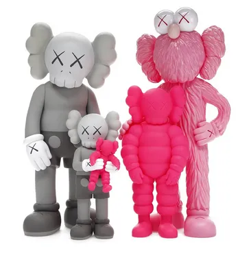 KAWS Family Vinyl Figures Grey/Pink