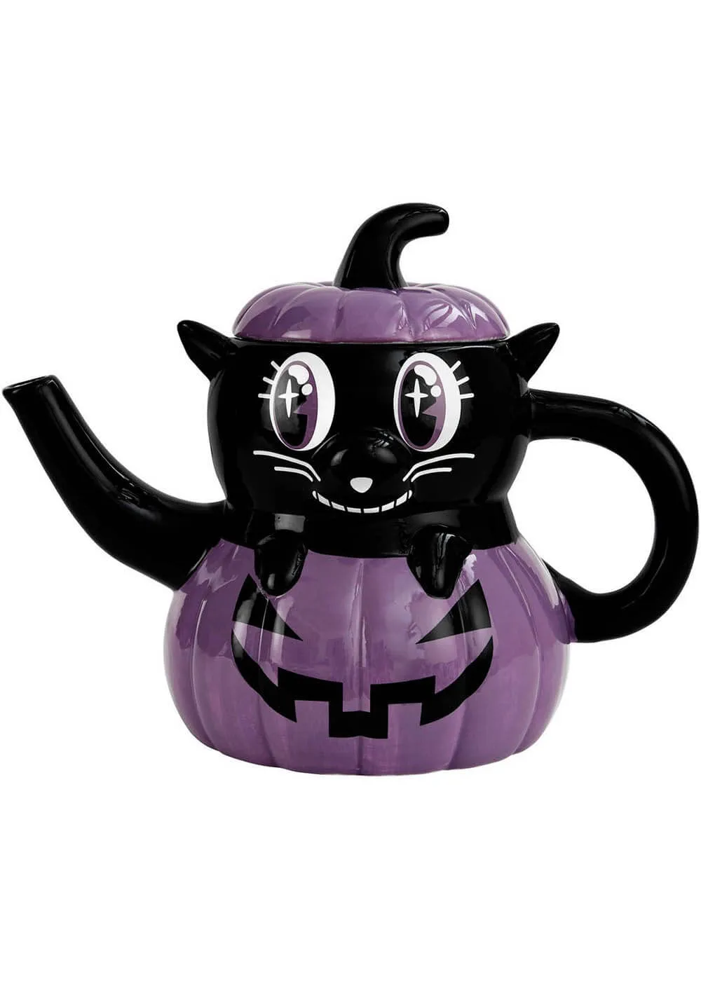 Killstar Meowloween Cat Teapot Black