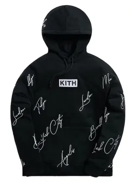 Kith City Script Hoodie Black