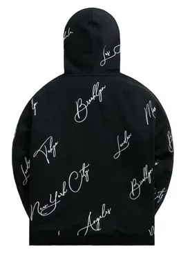 Kith City Script Hoodie Black