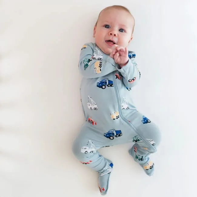 Kyte Baby Printed Zippered Footie in Construction