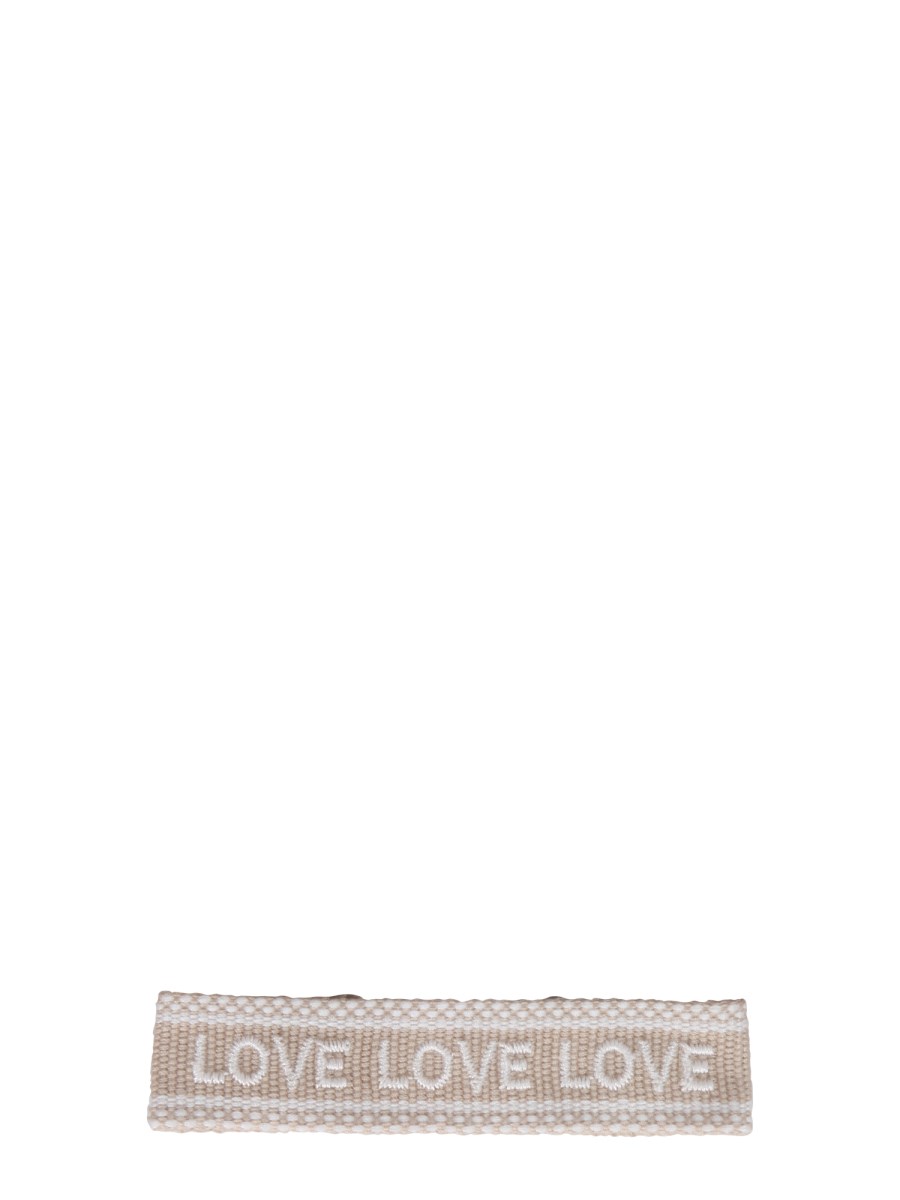 LABEL K    LOVE LOVE LOVE BRAIDED FABRIC BRACELET