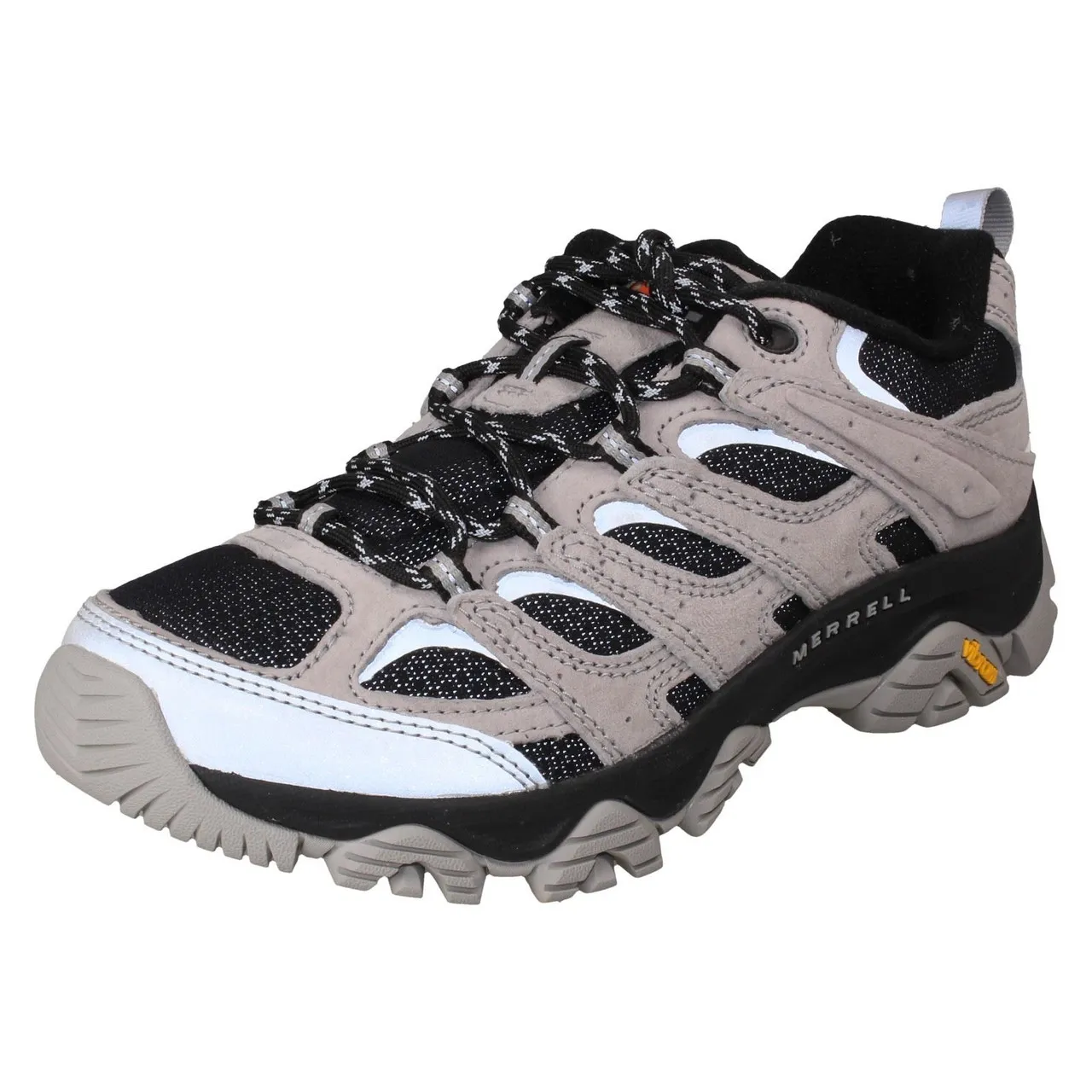 Ladies Merrell Vibram With A Sole Lace Up Walking Shoes - Moab 3 Reflective