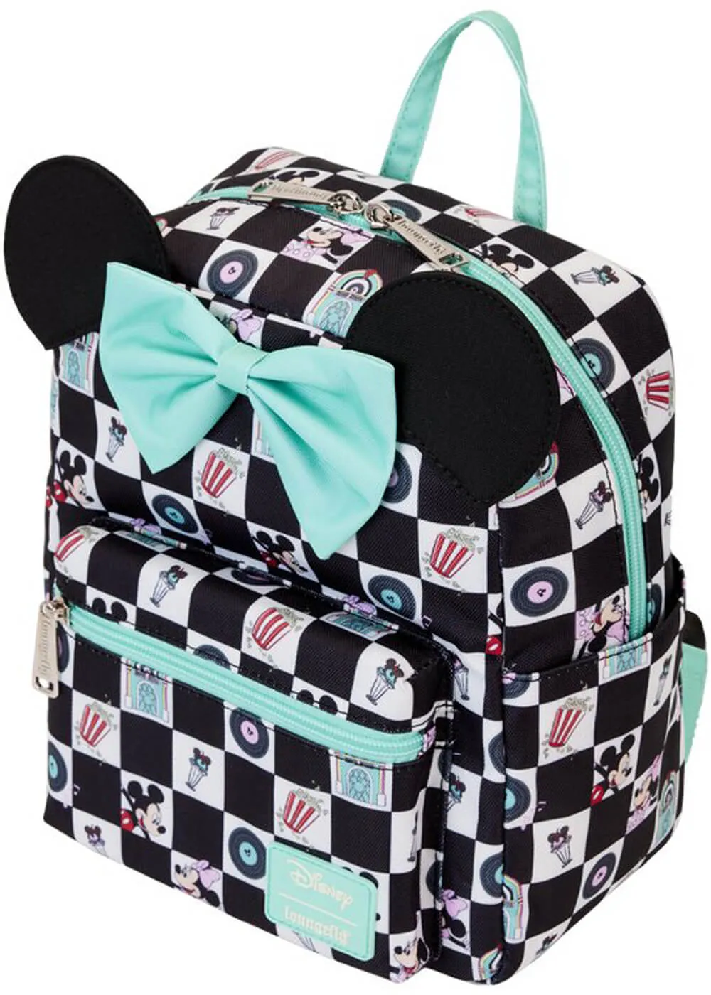 Loungefly Disney Mickey and Minnie Date Night Dinner AOP Backpack Multi