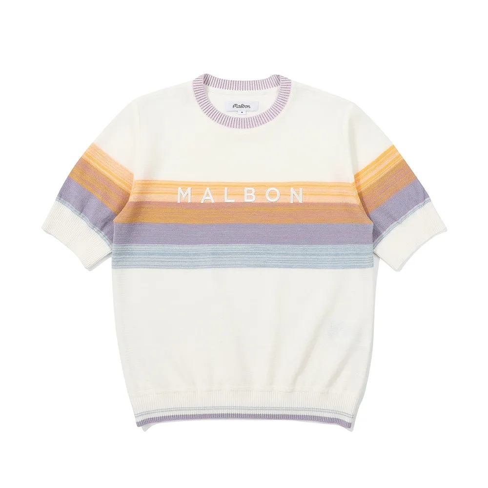 Malbon Golf  |Sweat Nylon Street Style Plain Short Sleeves Logo