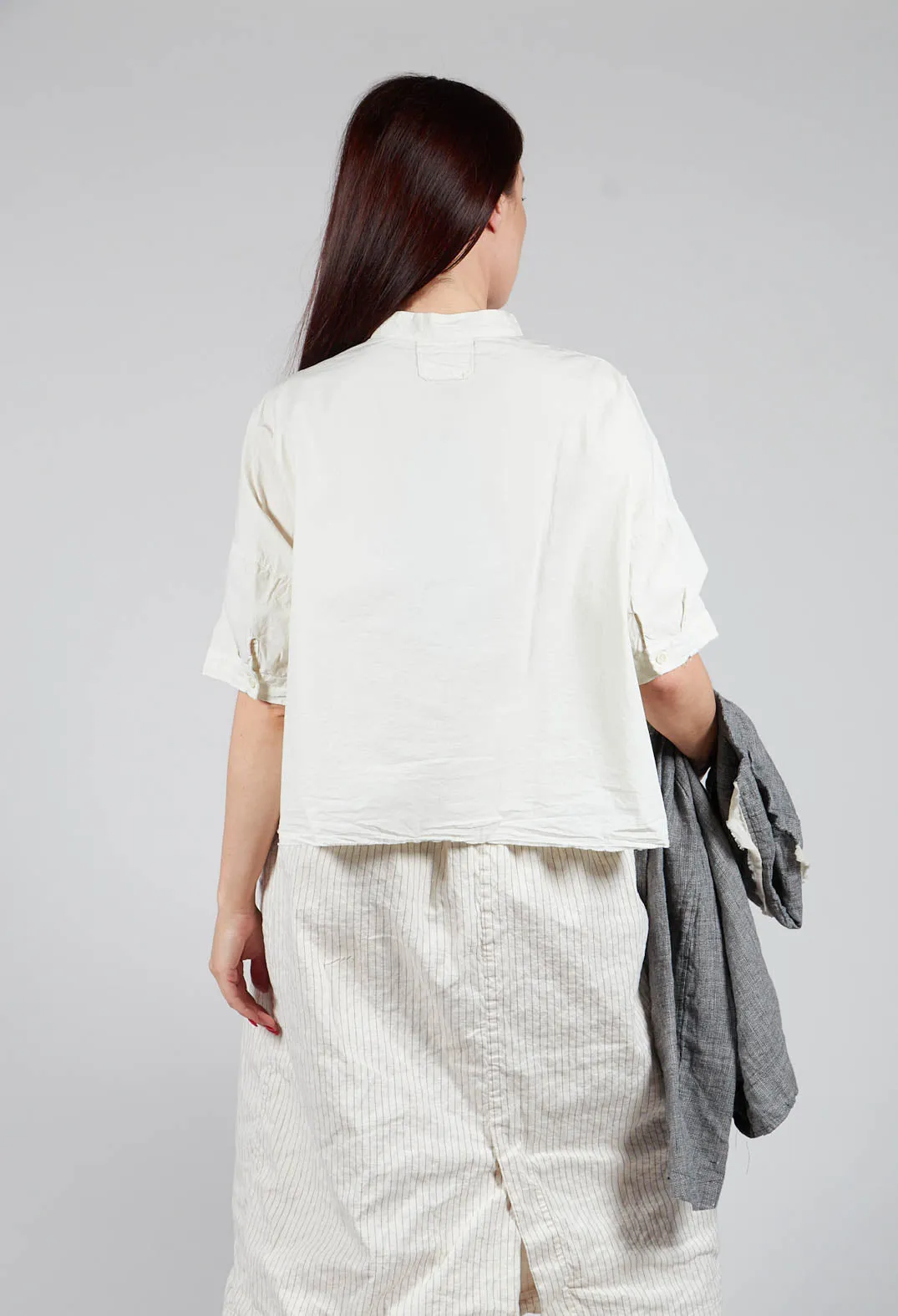 Mandarin Collar Blouse in Chalk