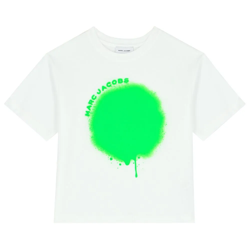 Marc Jacobs T-Shirt Logo Spray Green White