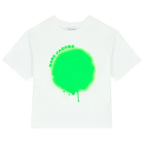 Marc Jacobs T-Shirt Logo Spray Green White