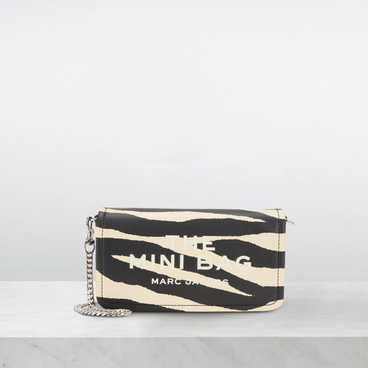 MARC JACOBS The Zebra Leather Chain Mini Bag - Black White