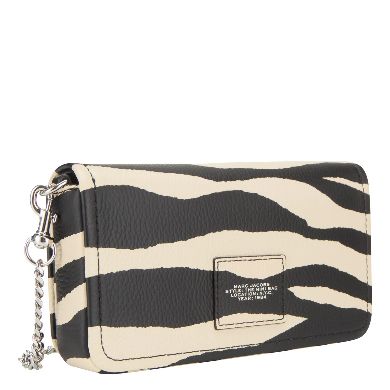 MARC JACOBS The Zebra Leather Chain Mini Bag - Black White