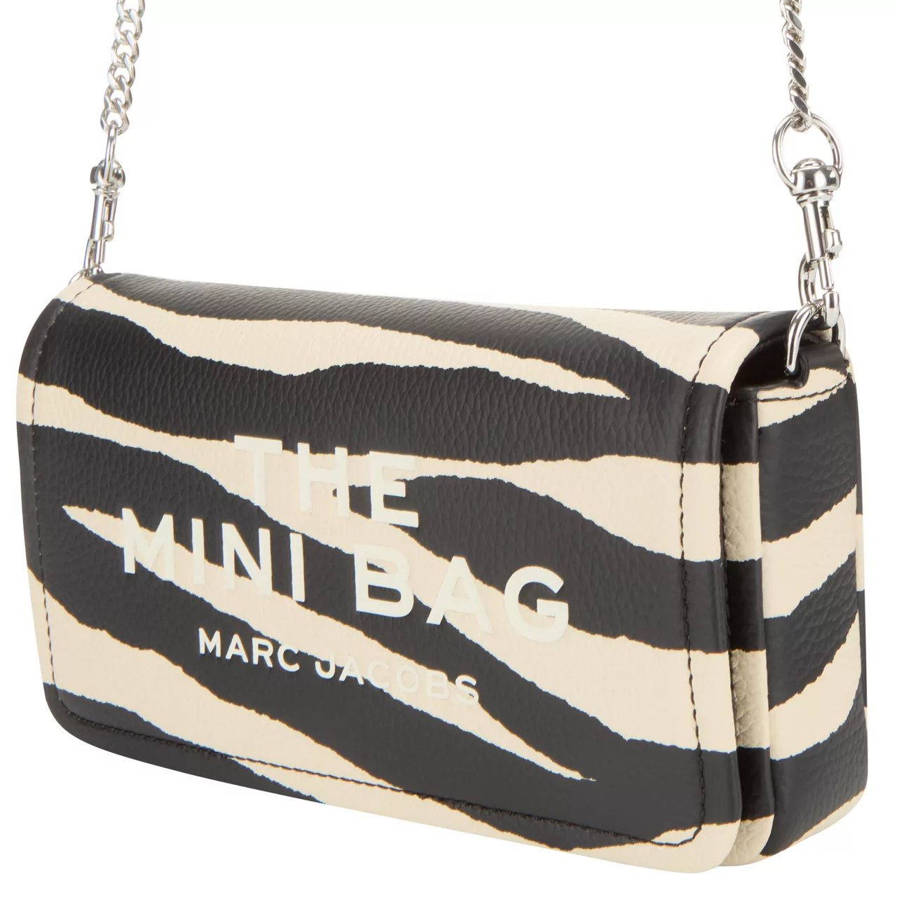 MARC JACOBS The Zebra Leather Chain Mini Bag - Black White