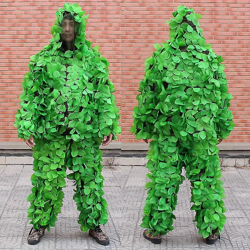 Men Women Hunting Ghillie Suit Outdoor Cs Leaves Camouflage Hunting Clothes Bionic Camouflage Clothing Training Tactical Clothes