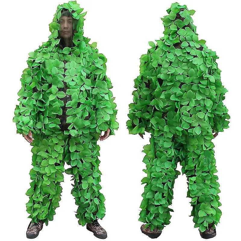 Men Women Hunting Ghillie Suit Outdoor Cs Leaves Camouflage Hunting Clothes Bionic Camouflage Clothing Training Tactical Clothes