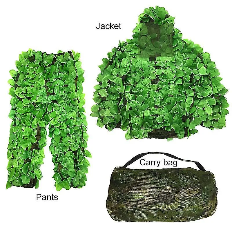 Men Women Hunting Ghillie Suit Outdoor Cs Leaves Camouflage Hunting Clothes Bionic Camouflage Clothing Training Tactical Clothes