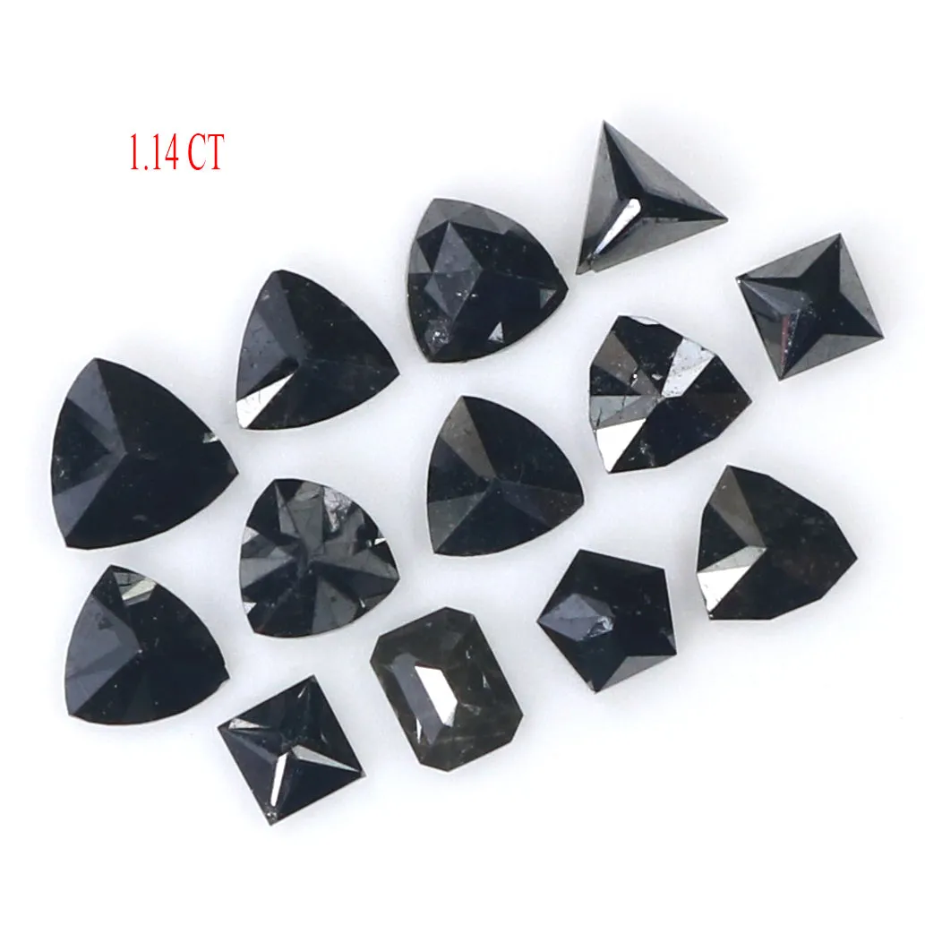 Natural Loose Mix Shape Diamond Black Color 1.14 CT 2.15 MM Mix Shape Rose Cut Diamond L1847