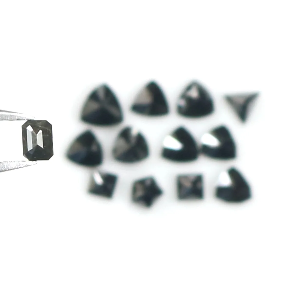 Natural Loose Mix Shape Diamond Black Color 1.14 CT 2.15 MM Mix Shape Rose Cut Diamond L1847