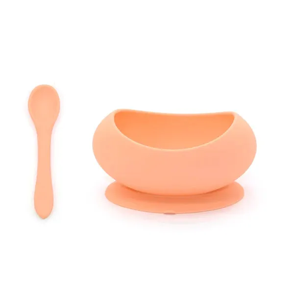 OB Designs Stage 1 Suction Bowl & Spoon Set Peach